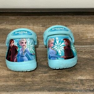 Kids Blue Frozen II Crocs Clogs Sandel  Shoes Size C5 Anna Elsa